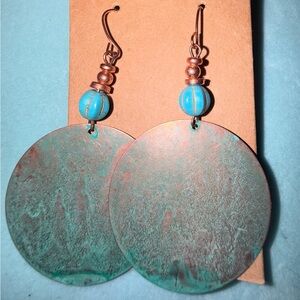 Turquoise and Copper Dangle Earrings